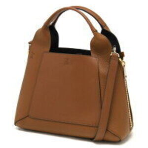 Furla Gilda Tote Shoulder Bag Cognac Brown Black
